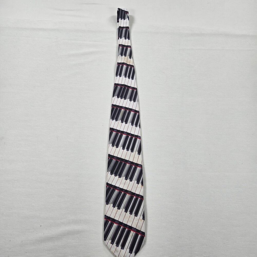 Vintage Made in USA 1995 Ralph Marlin‎ & Co "Piano" Printed Neck Tie